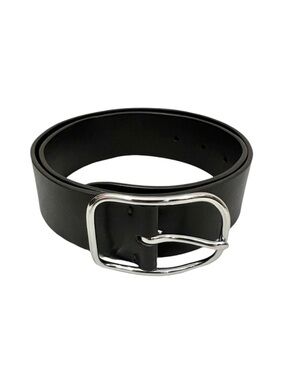 Coach Espresso Brown Leather Belt Silver Buckle